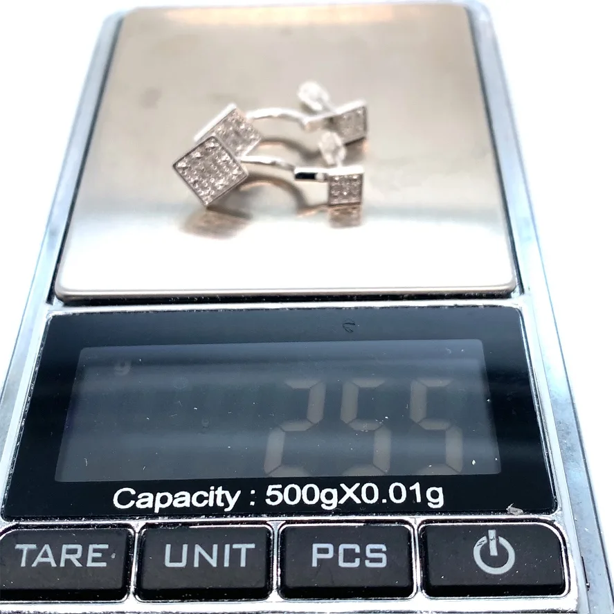 Silver 925 double square 2-way Earrings image indicator(7)