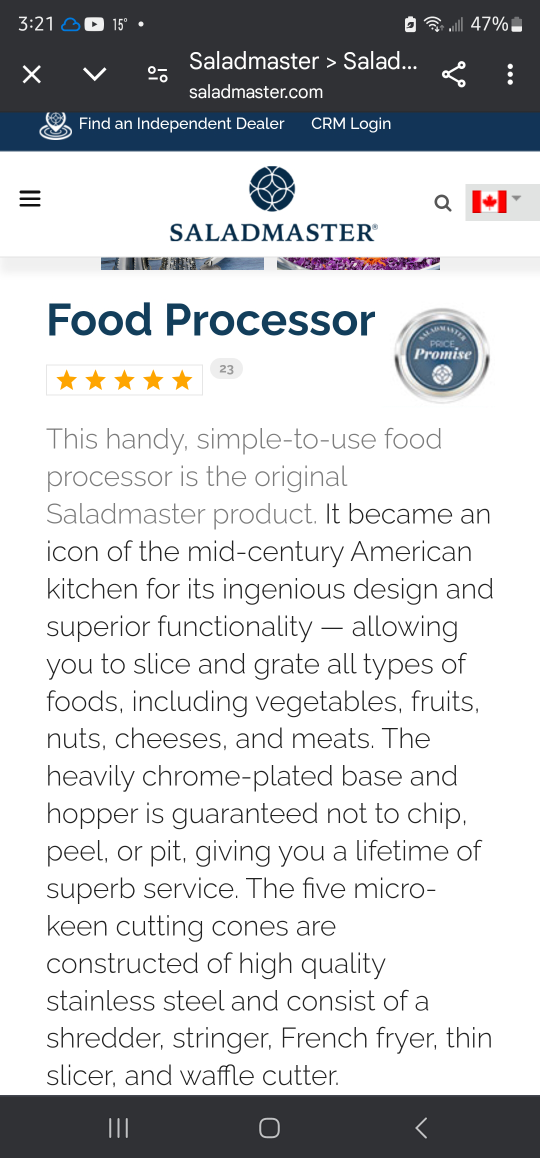 Saladmaster Food Processor