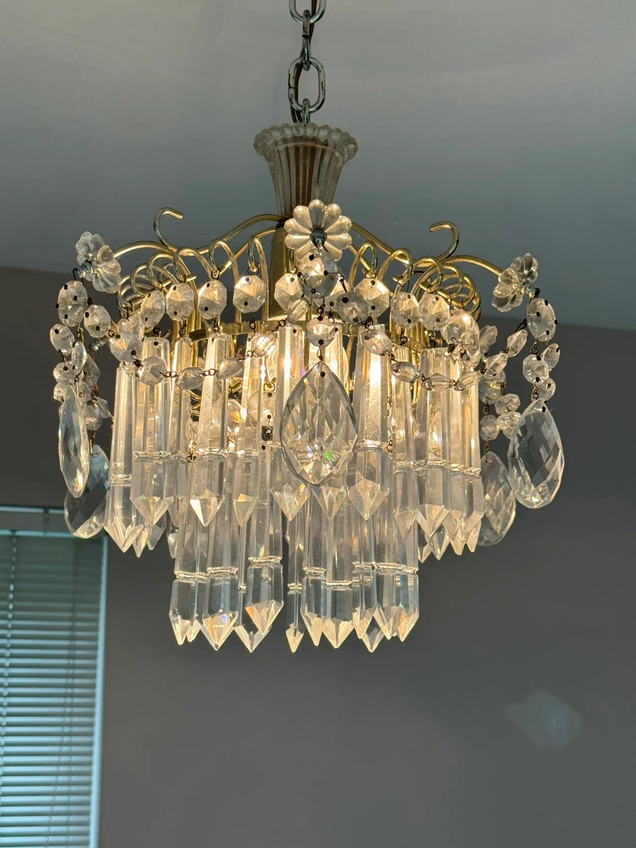 Crystal Chandelier missing 3 long crystals image indicator(4)