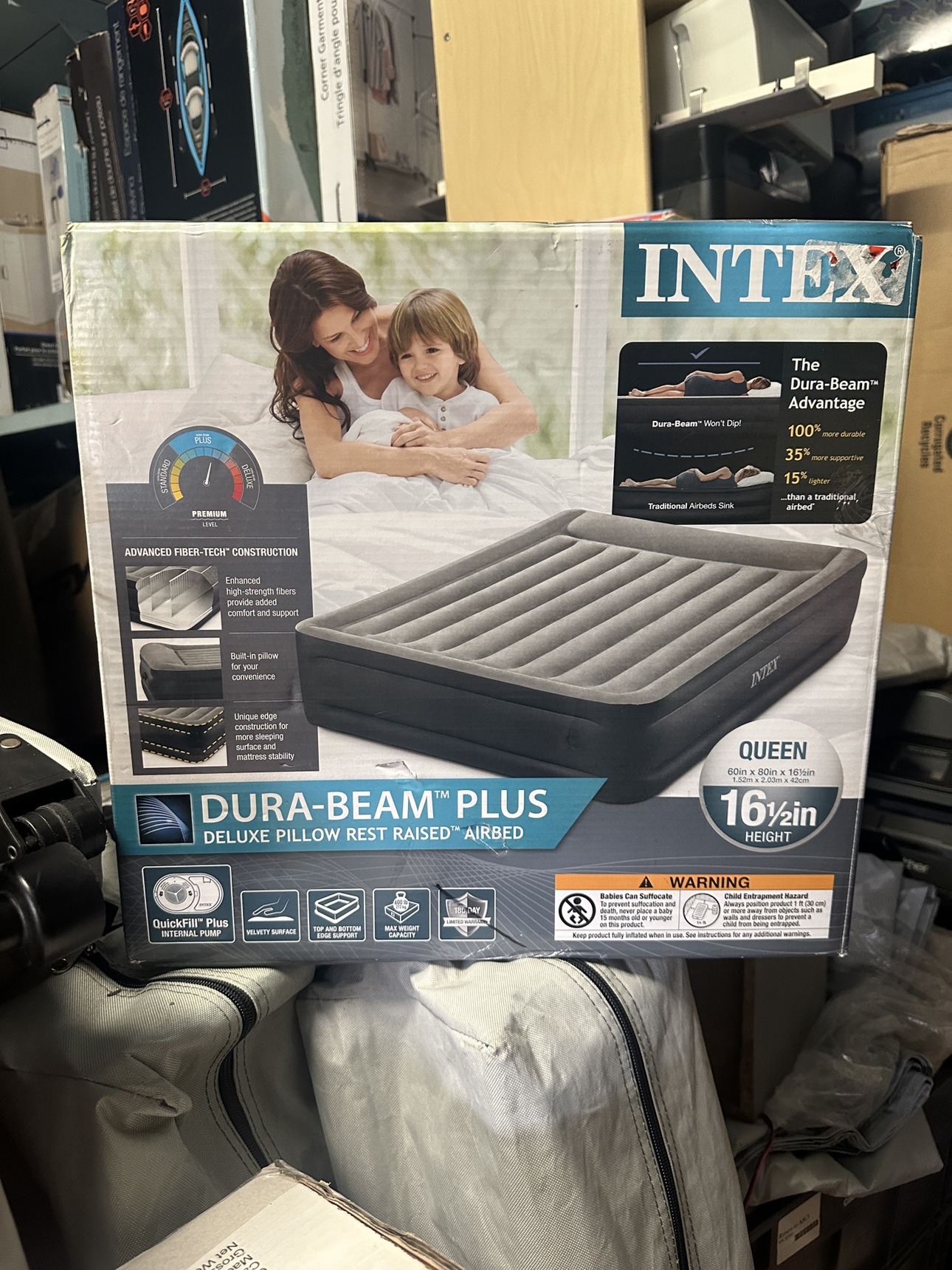 Brandnew Queen Airbed built in pump