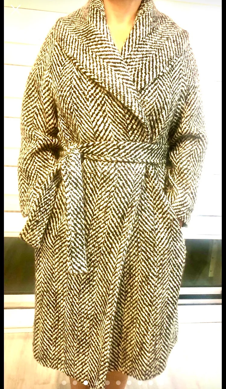 Escada Belted Mohair /Wool Blend Coat Size 46 US Large image indicator(3)