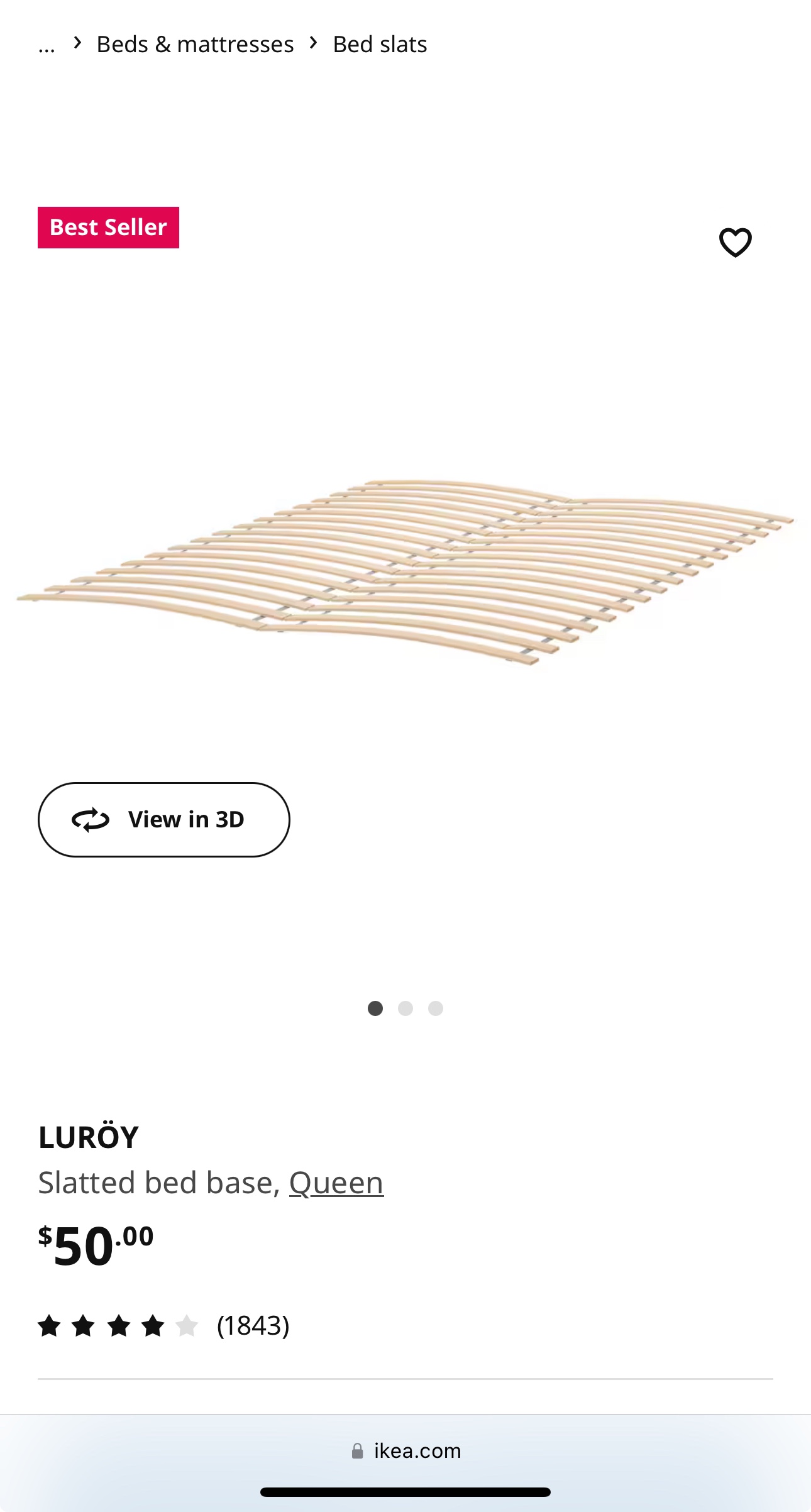 IKEA Queen Sized Bed Frame and Slatted Base - photo 4