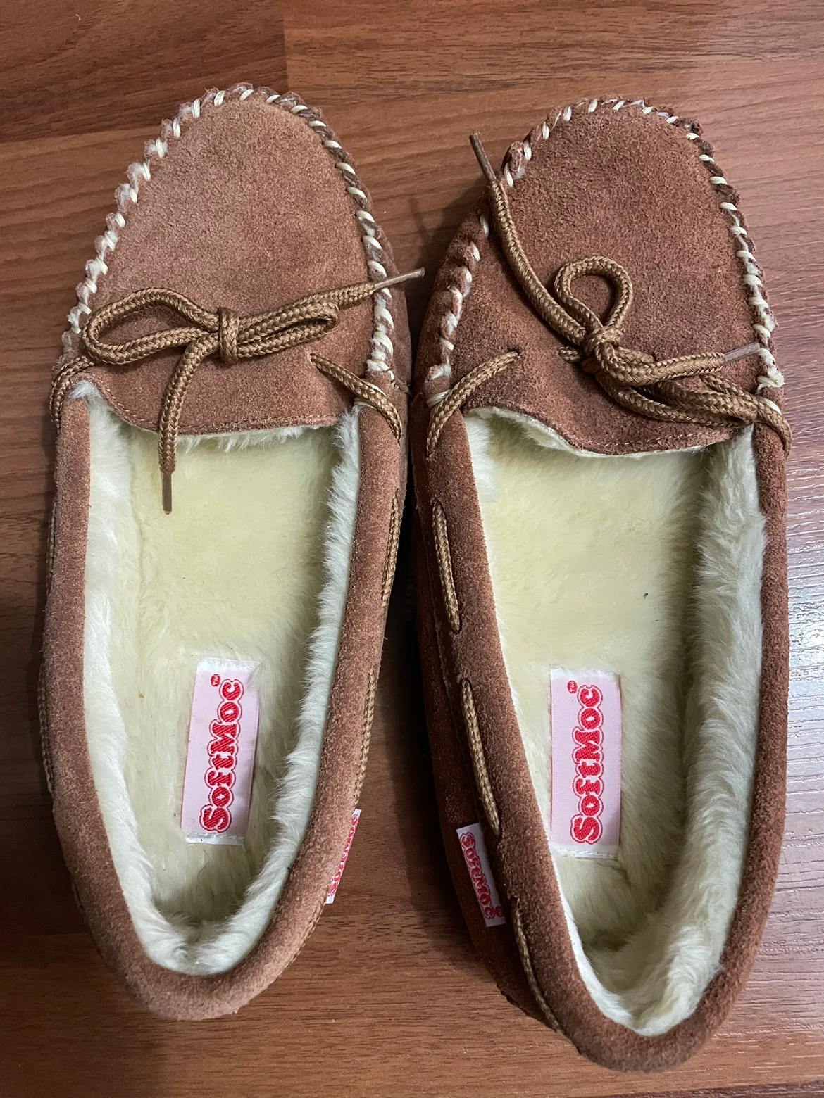 SoftMoc Brown Suede Slippers thumbnail