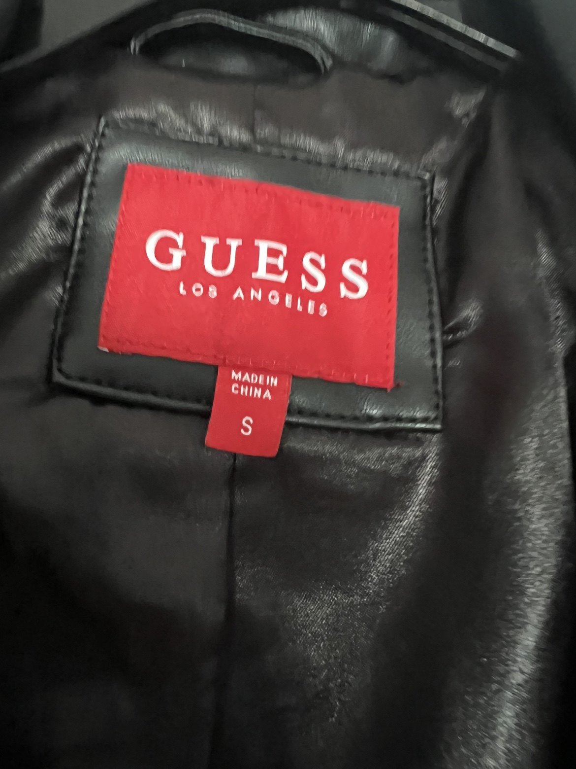 Guess Black Leather Jacket - Size Small 🧡 - photo 2