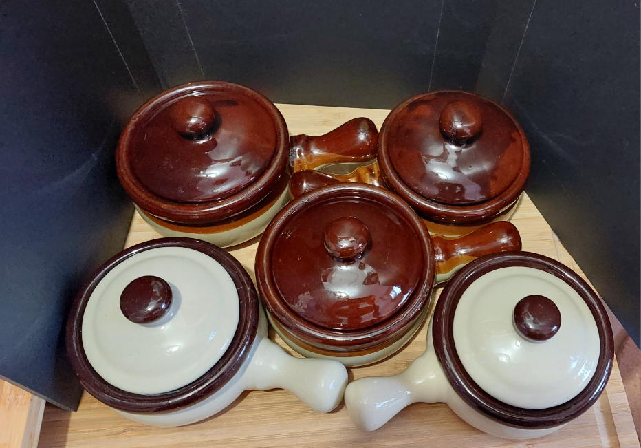 Set of 5 Soup Bowls with handles