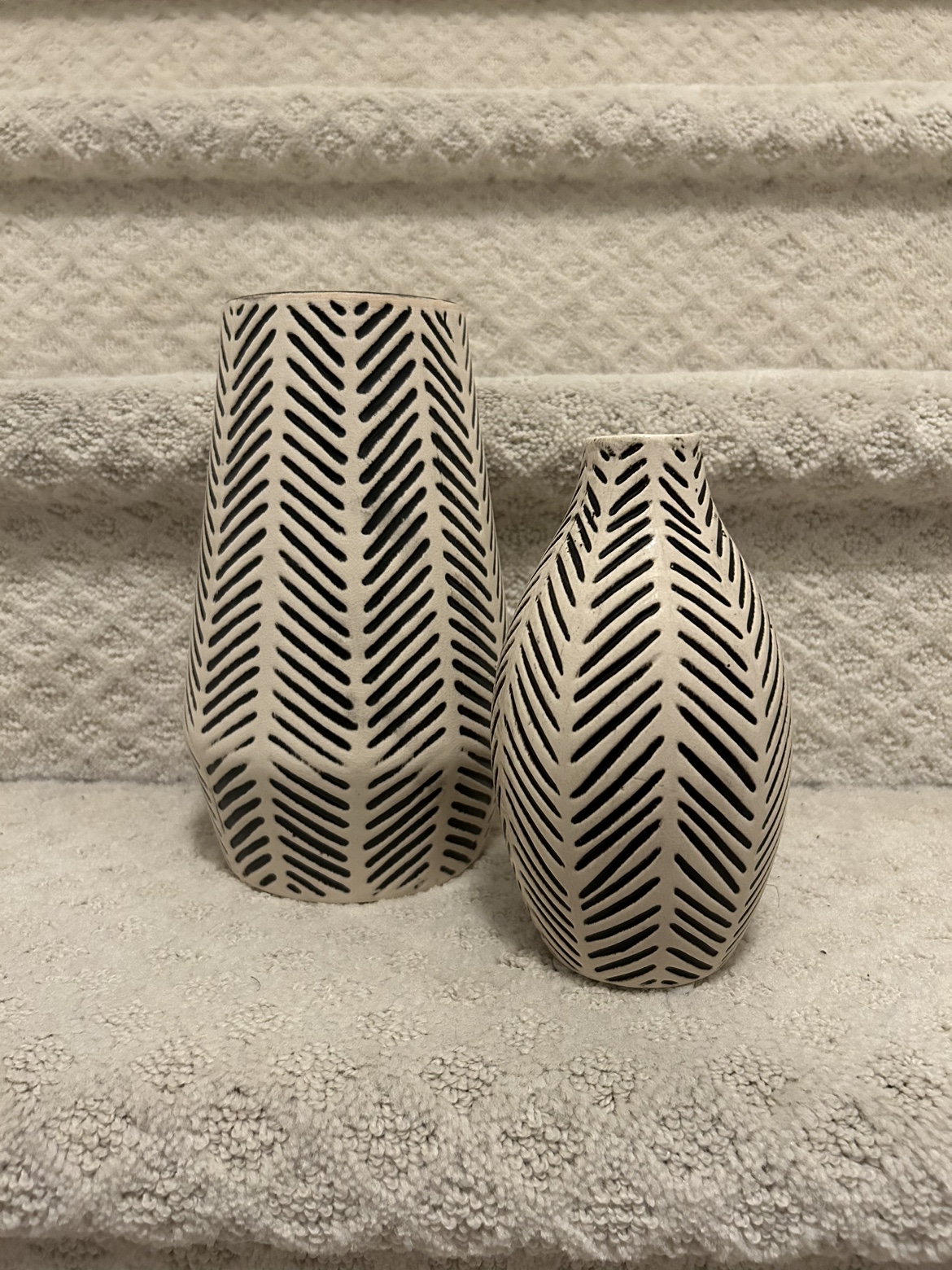 Black and White Geometric Vases
