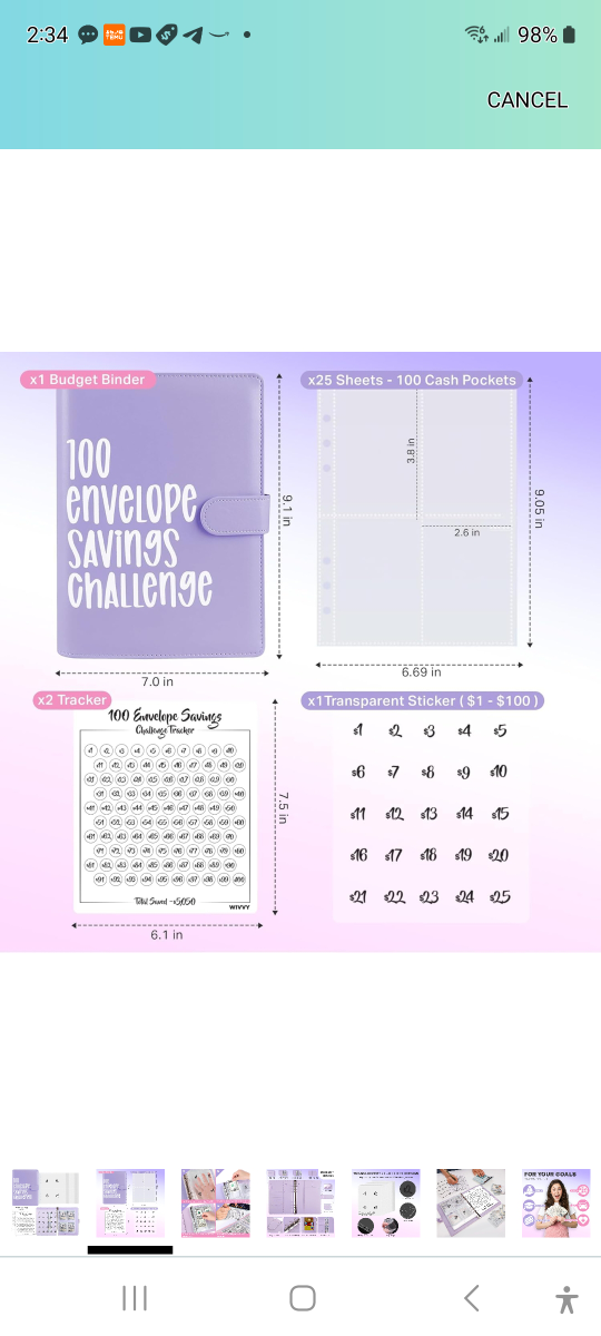 Brand new 100 envelopes money saving challenge book. - photo 2