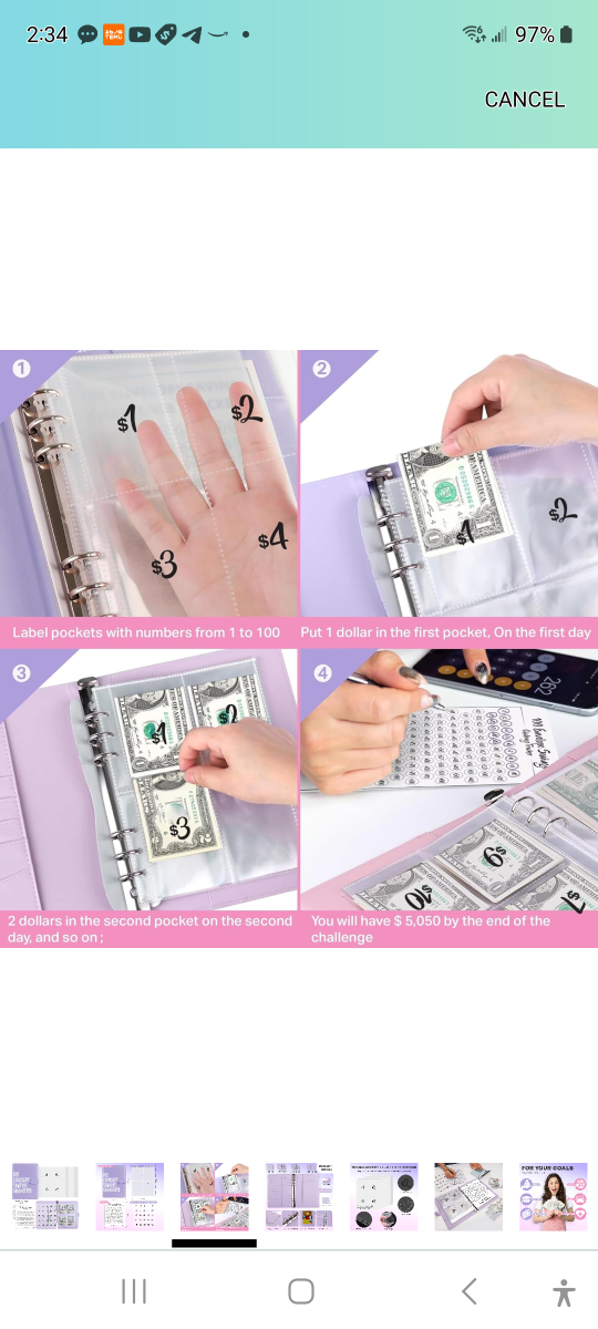 Brand new 100 envelopes money saving challenge book. - photo 3