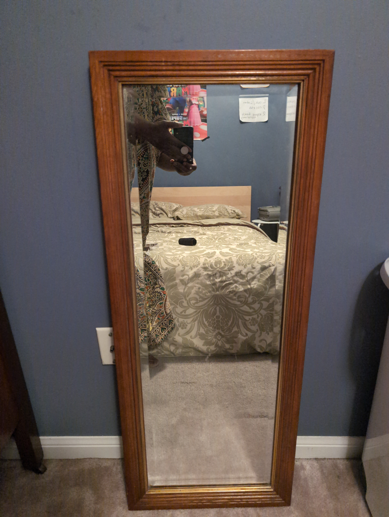 Full-length mirror with a wooden frame - photo 2