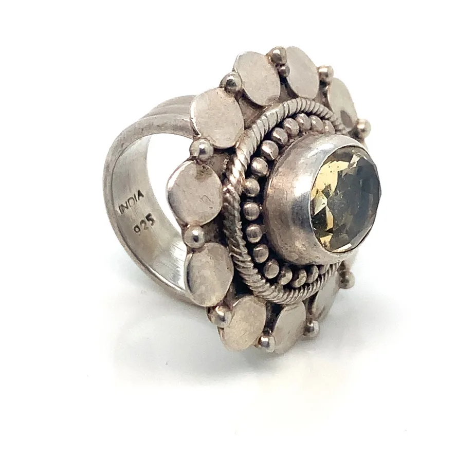 Smoky Quartz Sterling silver cocktail ring image indicator(8)