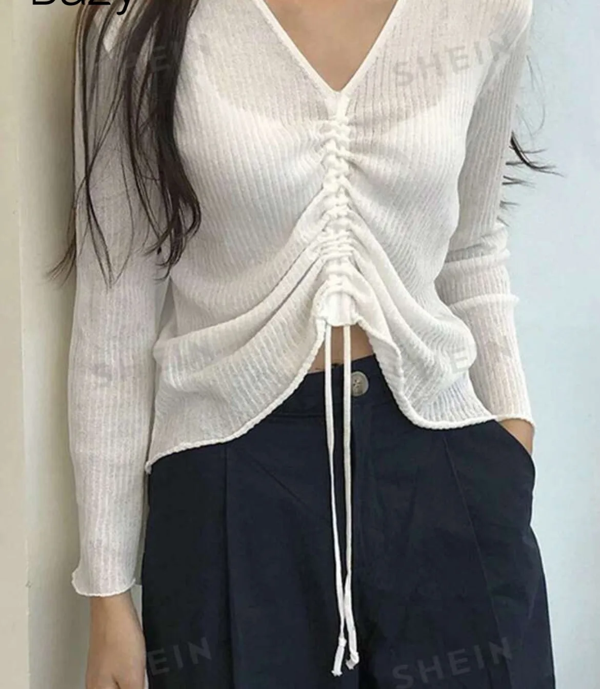 White Drawstring Top thumbnail