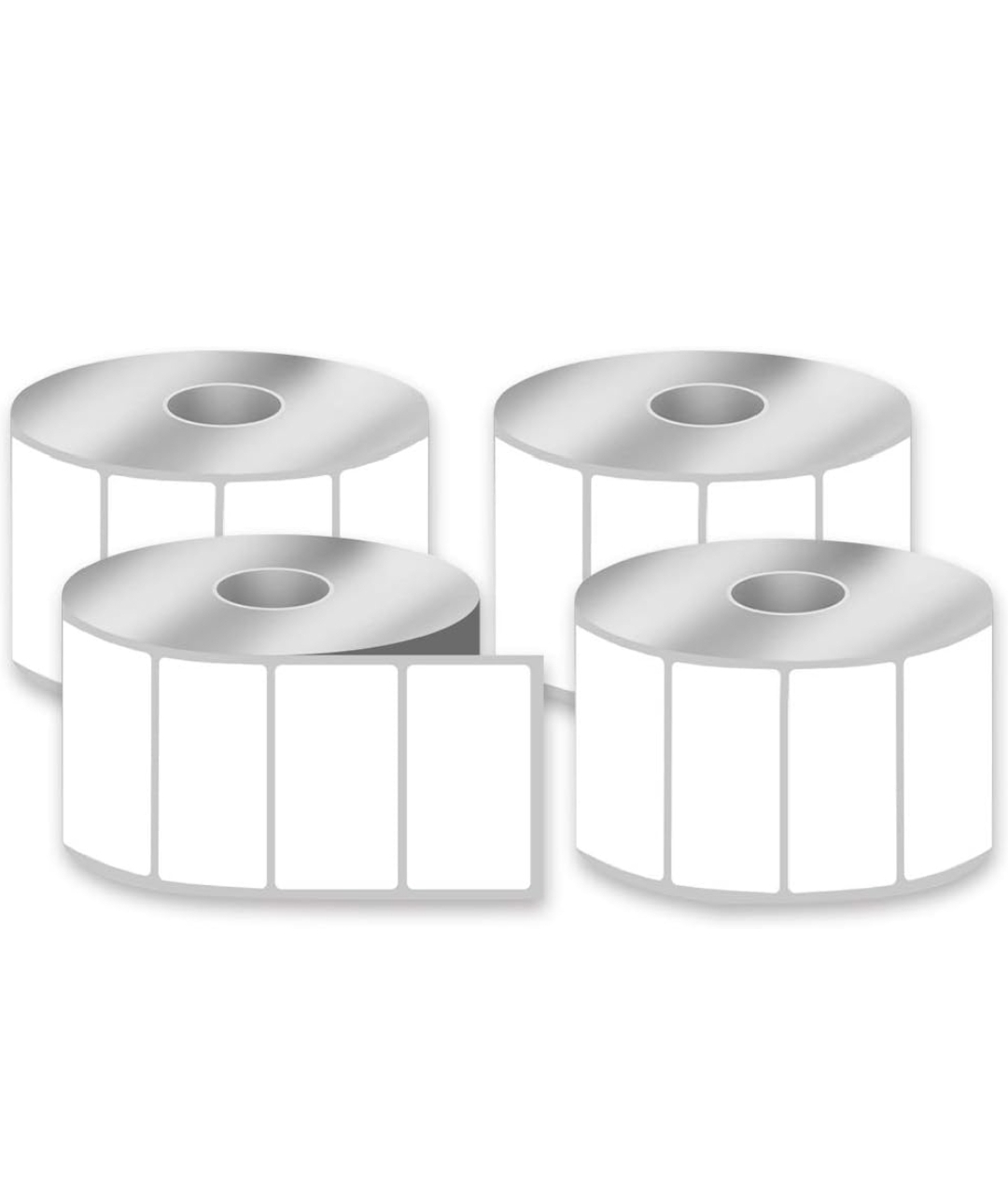 4 Rolls of 2.25" x 1.25" White Labels