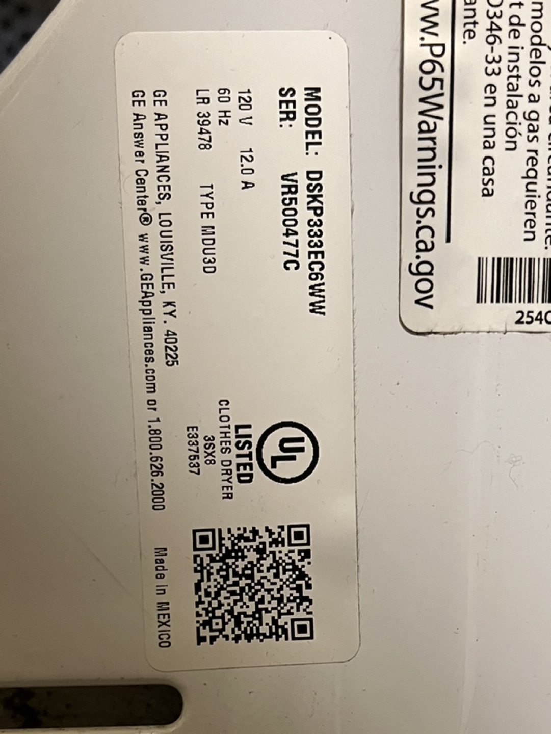 GE Spacemaker Electric Dryer - photo 4