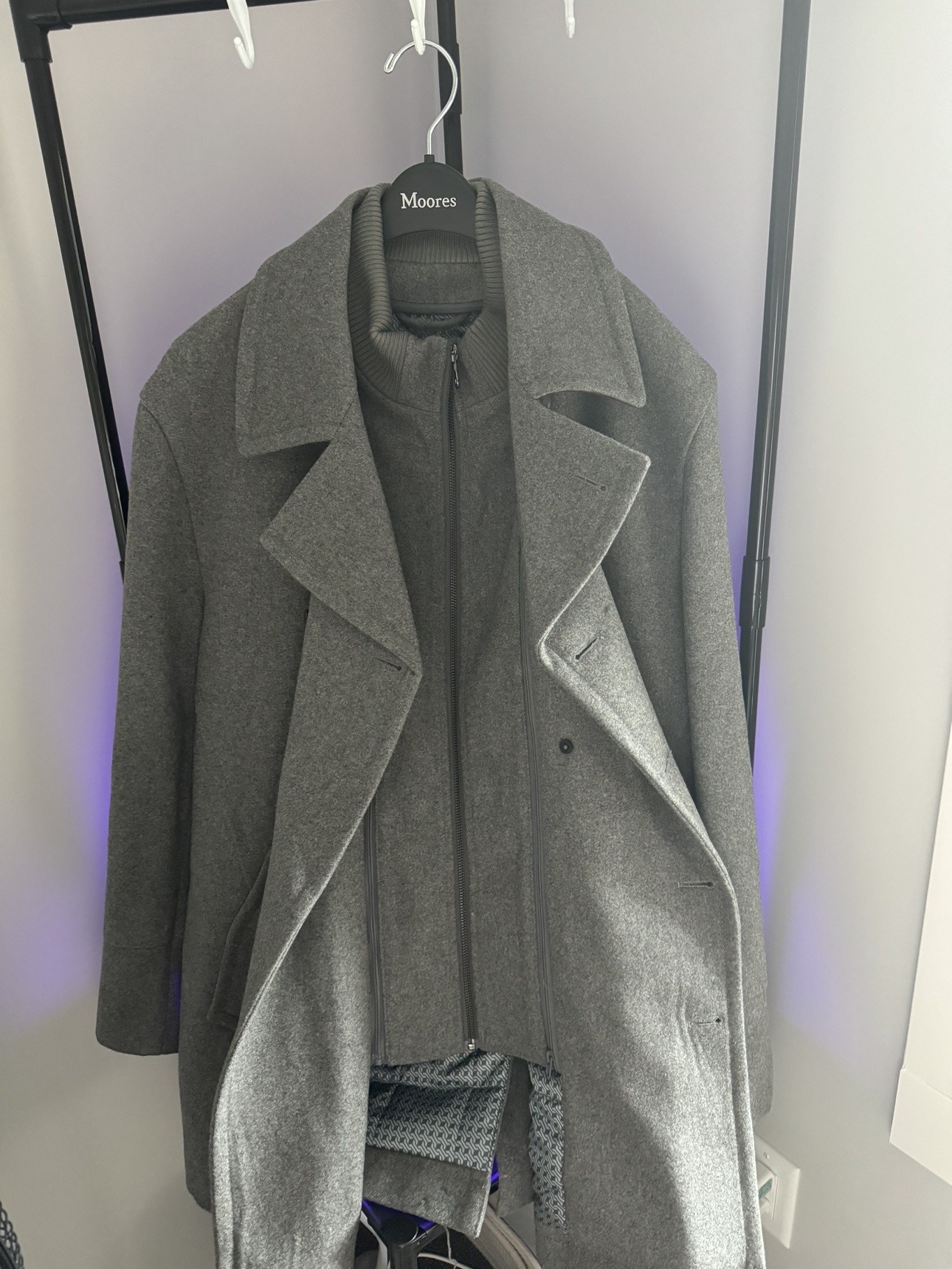 Egara Men's Grey Peacoat