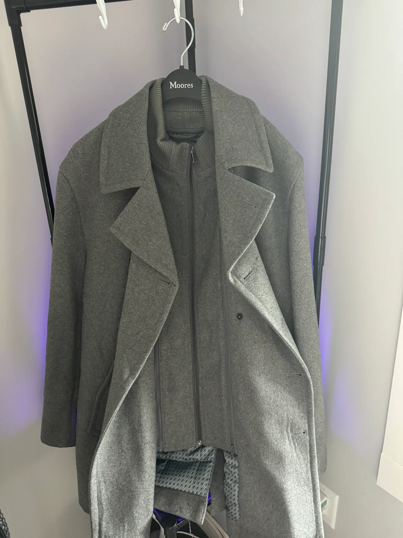 Egara Men's Grey Peacoat thumbnail