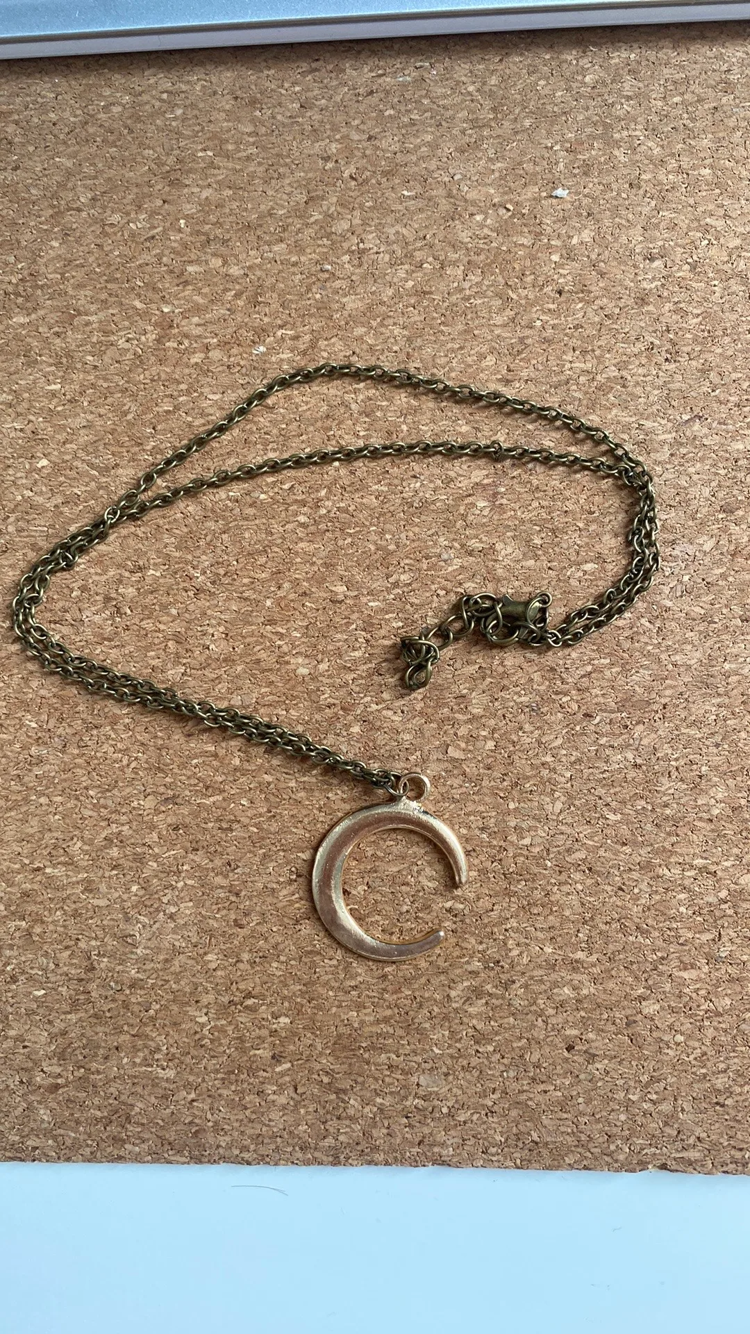 Gold Crescent Moon Necklace #freecycle thumbnail