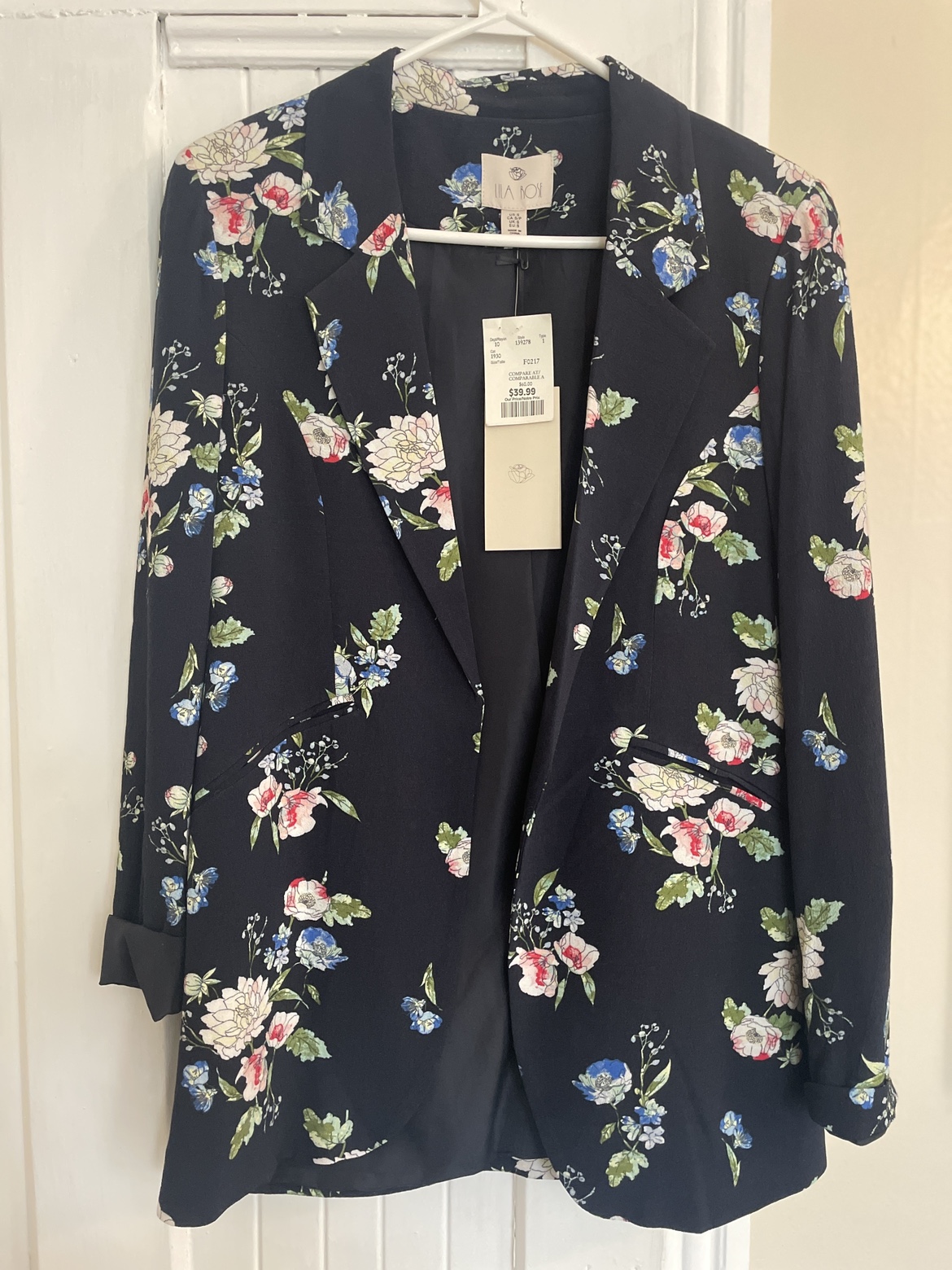 Navy Floral Blazer