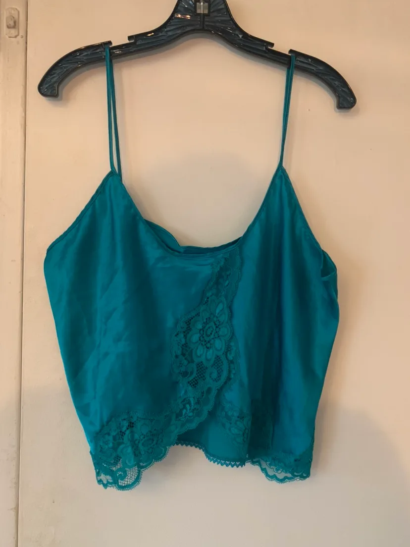 Ashley Taylor Teal Satin Top thumbnail