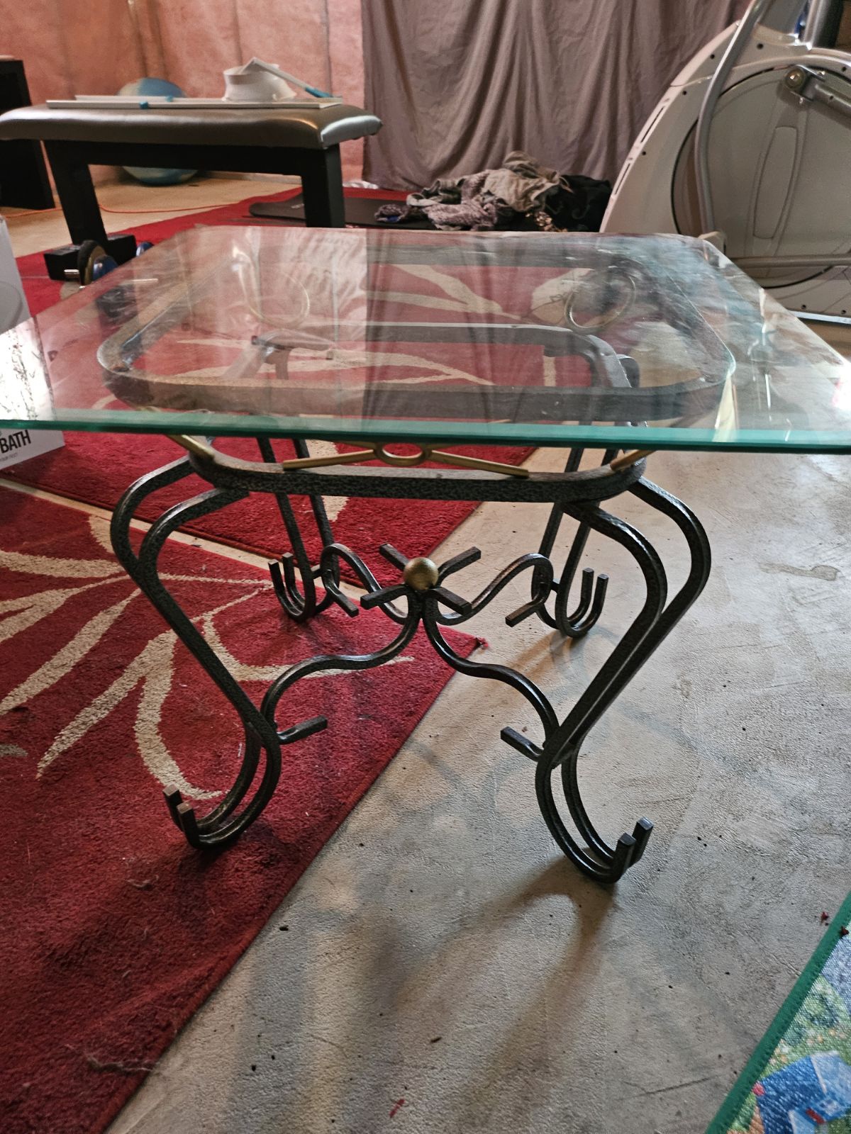 Glass and Metal End Table