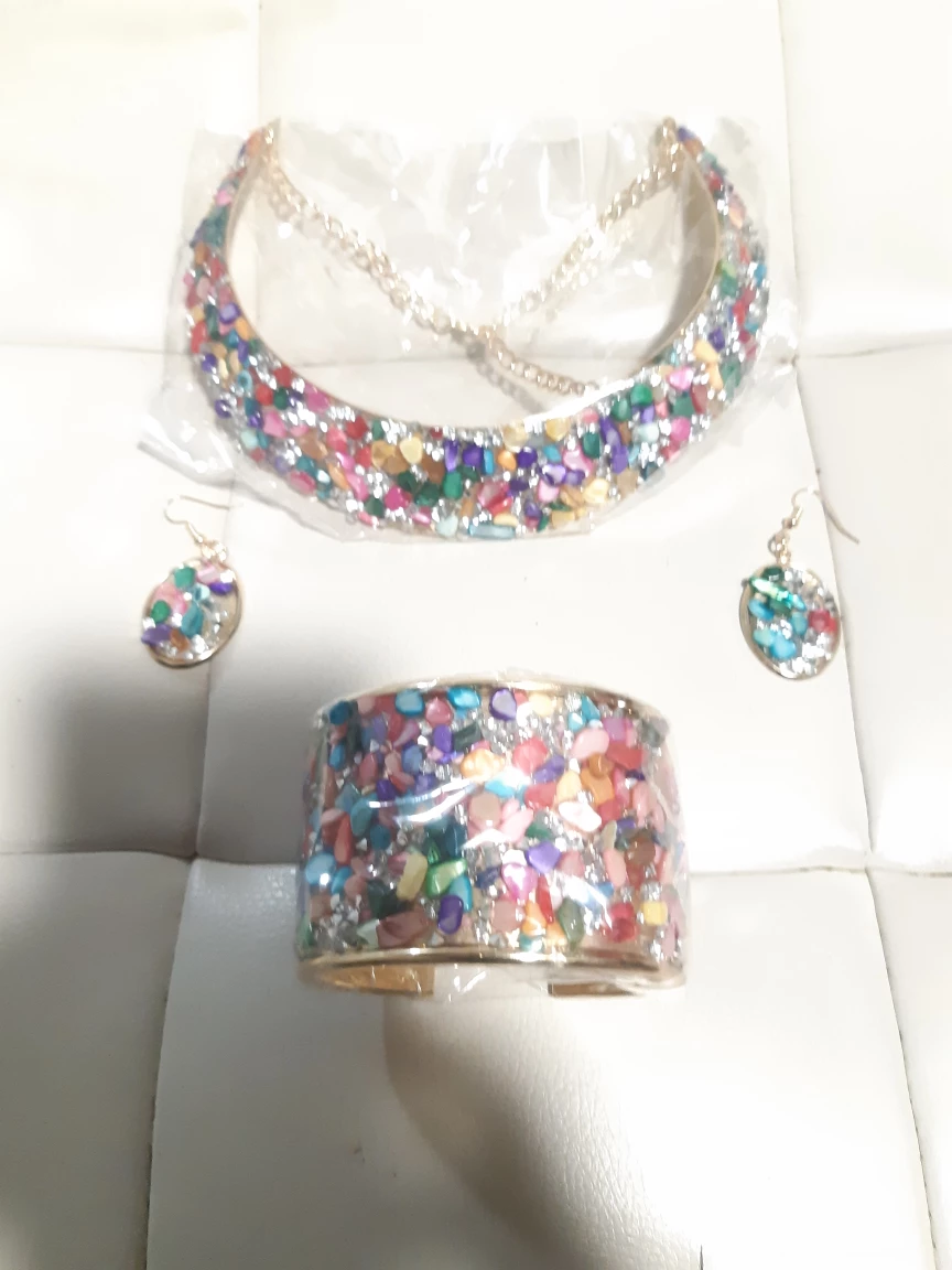 Multi-coloured Stone Jewellery Set - photo 2