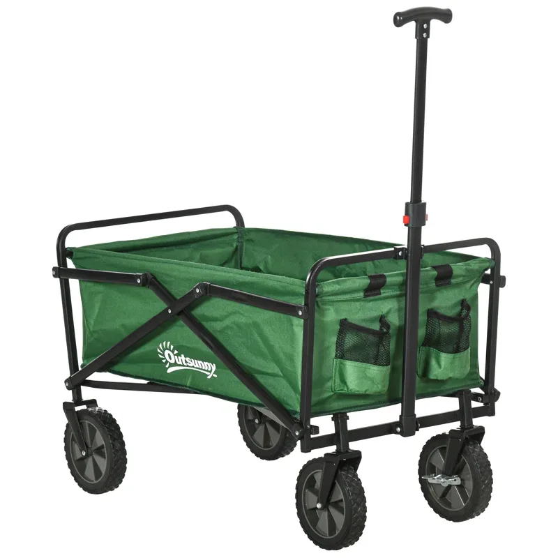 Folding Wagon Garten Cart Camping Trolley Outsunny thumbnail