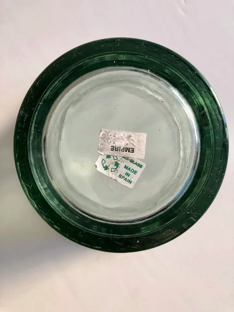 Spanish Recycled Green Glass candle holder /  planter image indicator(4)