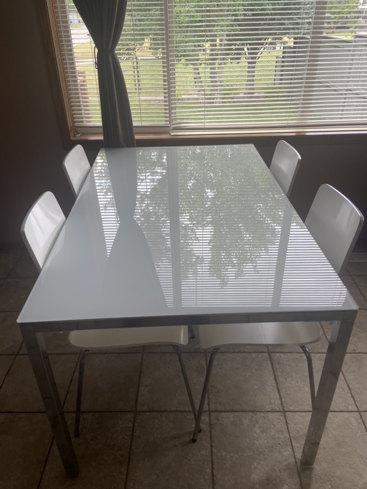 Glass Dining Table with 4 Chairs - photo 2