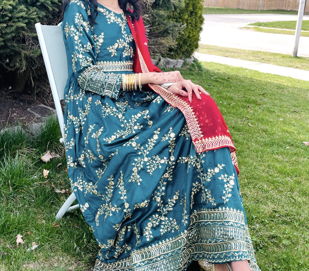 Teal and Red Pakistani/Indian Dress - photo 2