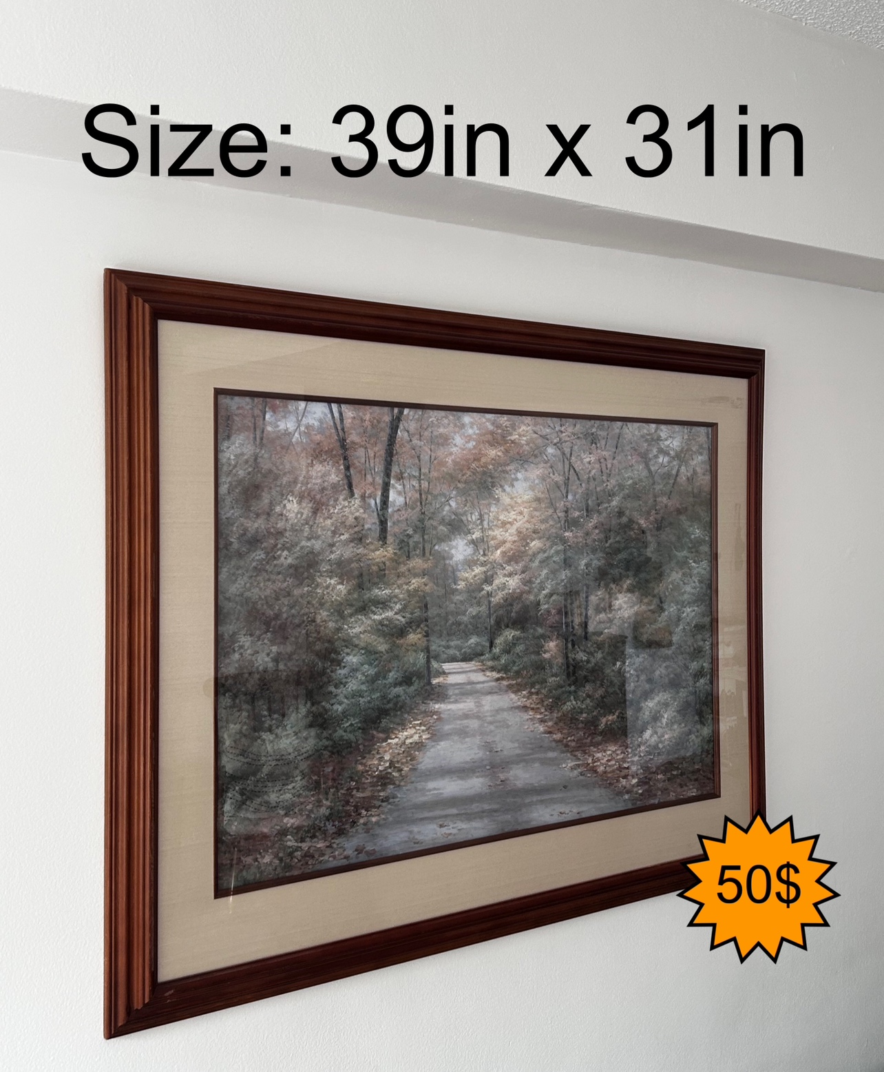 Framed Forest Painting