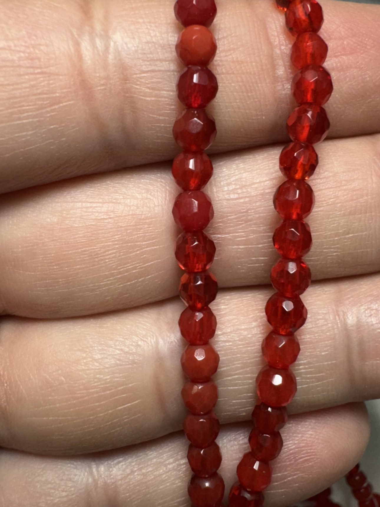 Red Faceted crystal Beads - photo 3