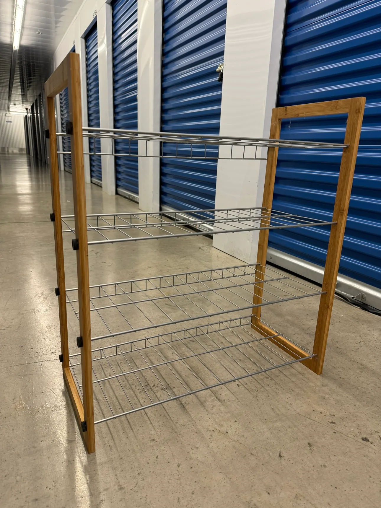 Bamboo and Metal Shoe Rack image indicator(4)