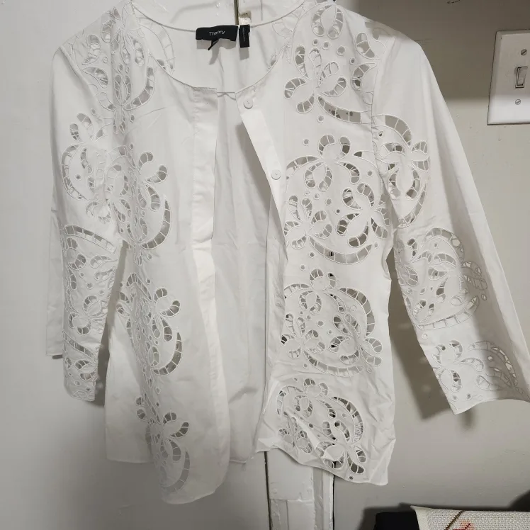 #freecycle White Cut-Out Blouse thumbnail