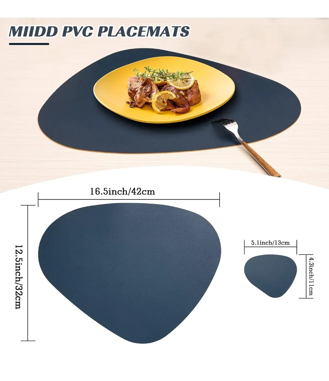 Dual Sided Faux Leather Placemats and Coasters set of 4 image indicator(4)