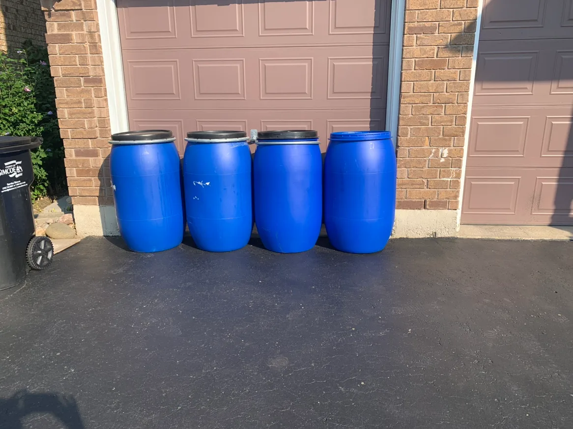 Blue Plastic Barrels - $40 each or 4 for $150 thumbnail