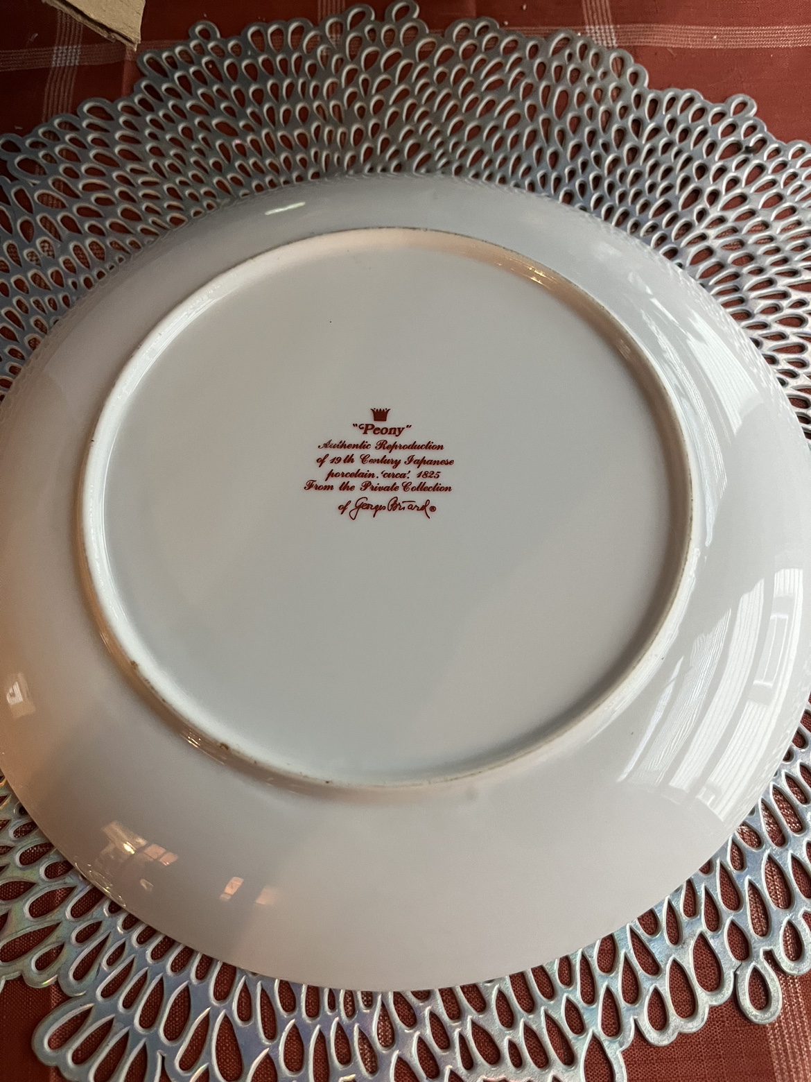 Reproduction of 18th Century Japanese Porcelain Dinner Plate