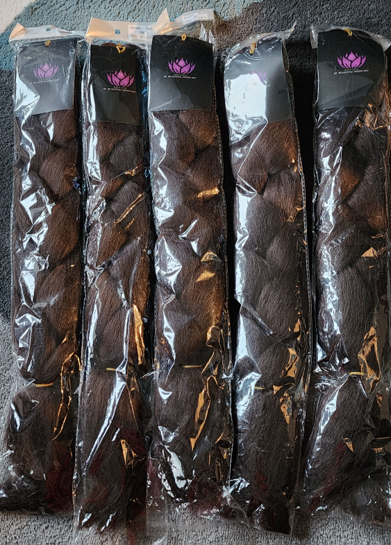 Pre-Braided Hair Extensions Dark brown