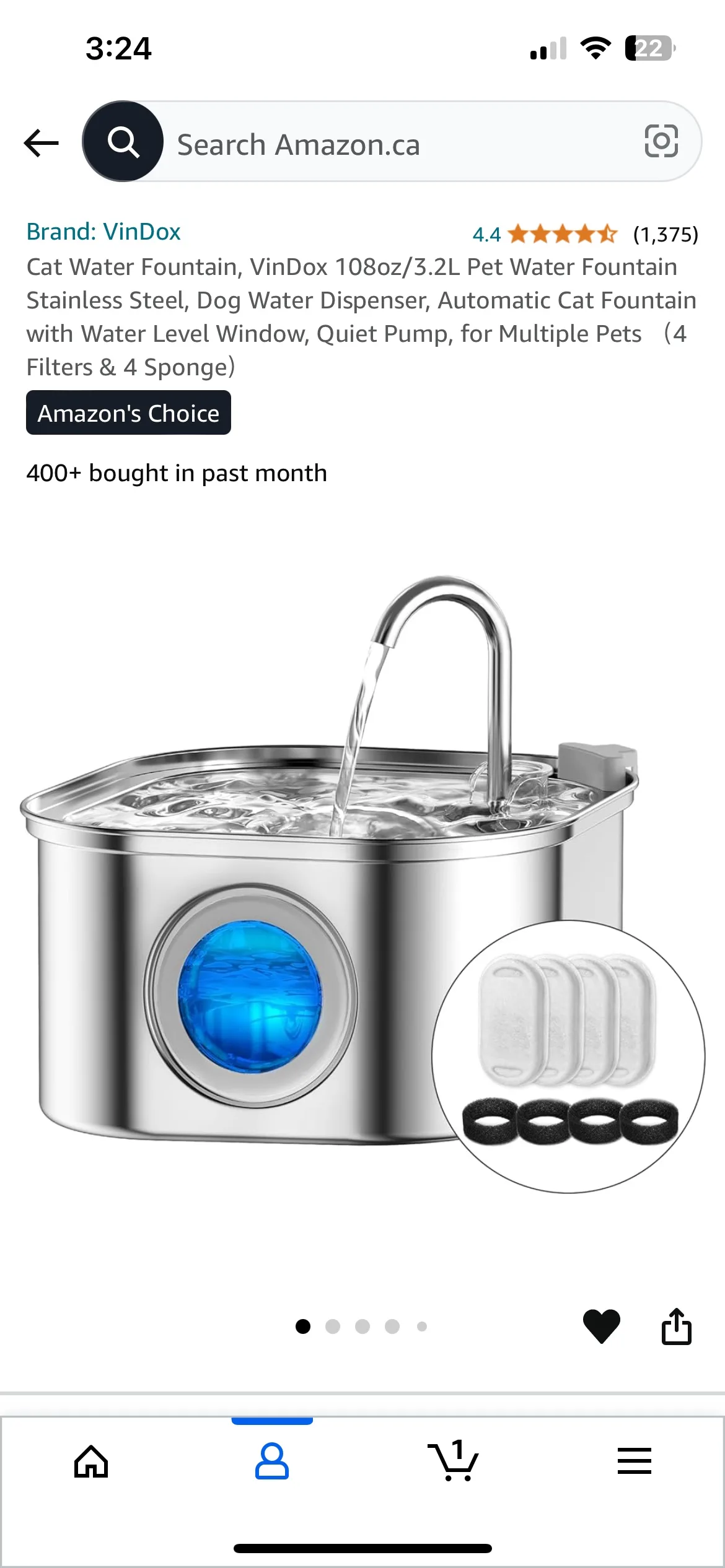 VinDoX Pet Water Fountain thumbnail