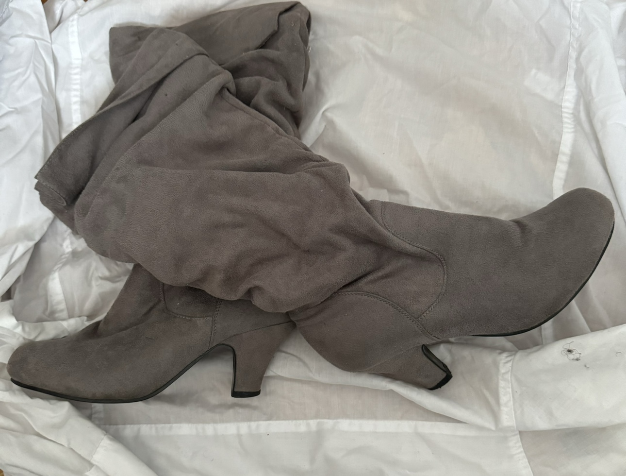 Grey Slouch Boots