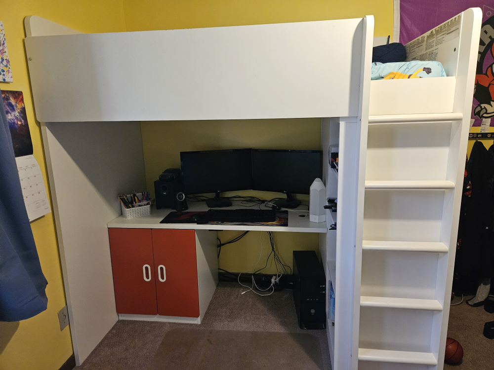 IKEA Loft Bed with Desk (Smastad)