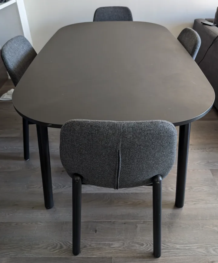 IKEA VEDBO Table & 4 Gray Chairs image indicator(4)