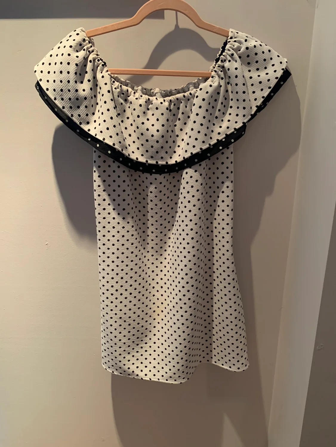 Polka Dot Off the Shoulder Dress thumbnail