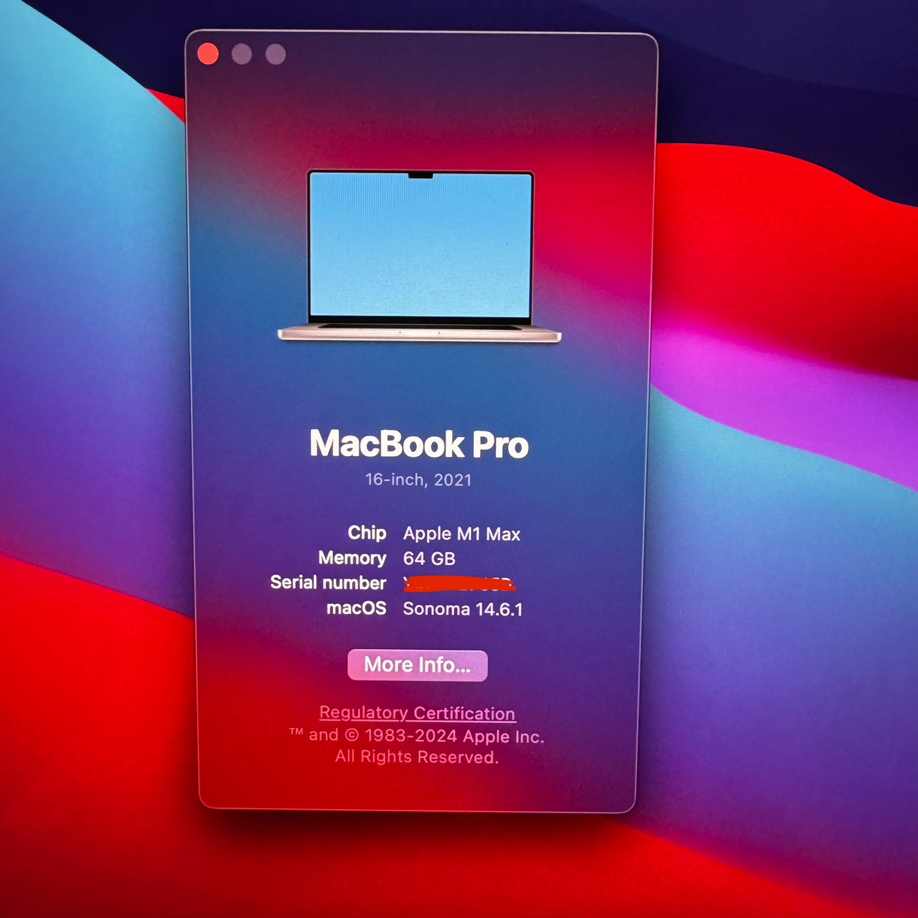*Pristine 16” Apple MacBook Pro M1 MAX 64gb ram 4tb ssd - photo 2