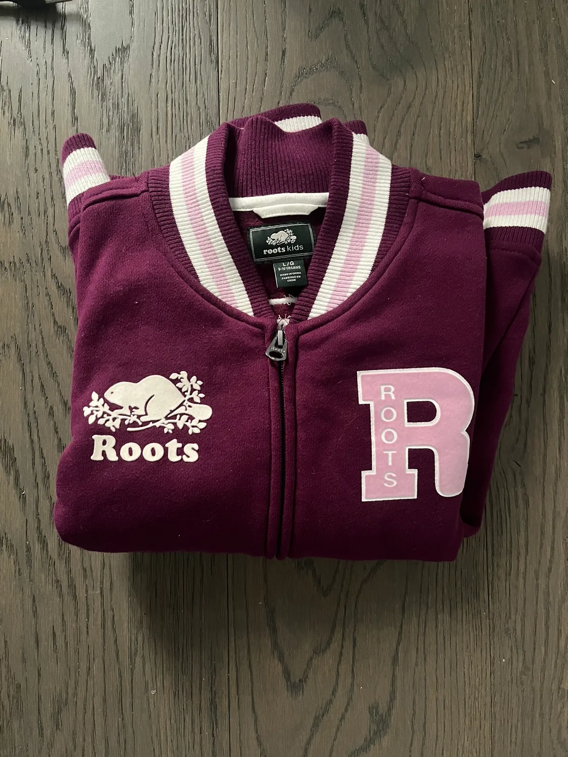 Roots girls varsity fall jacket sz 9/10 NWT ret $85 image indicator(3)