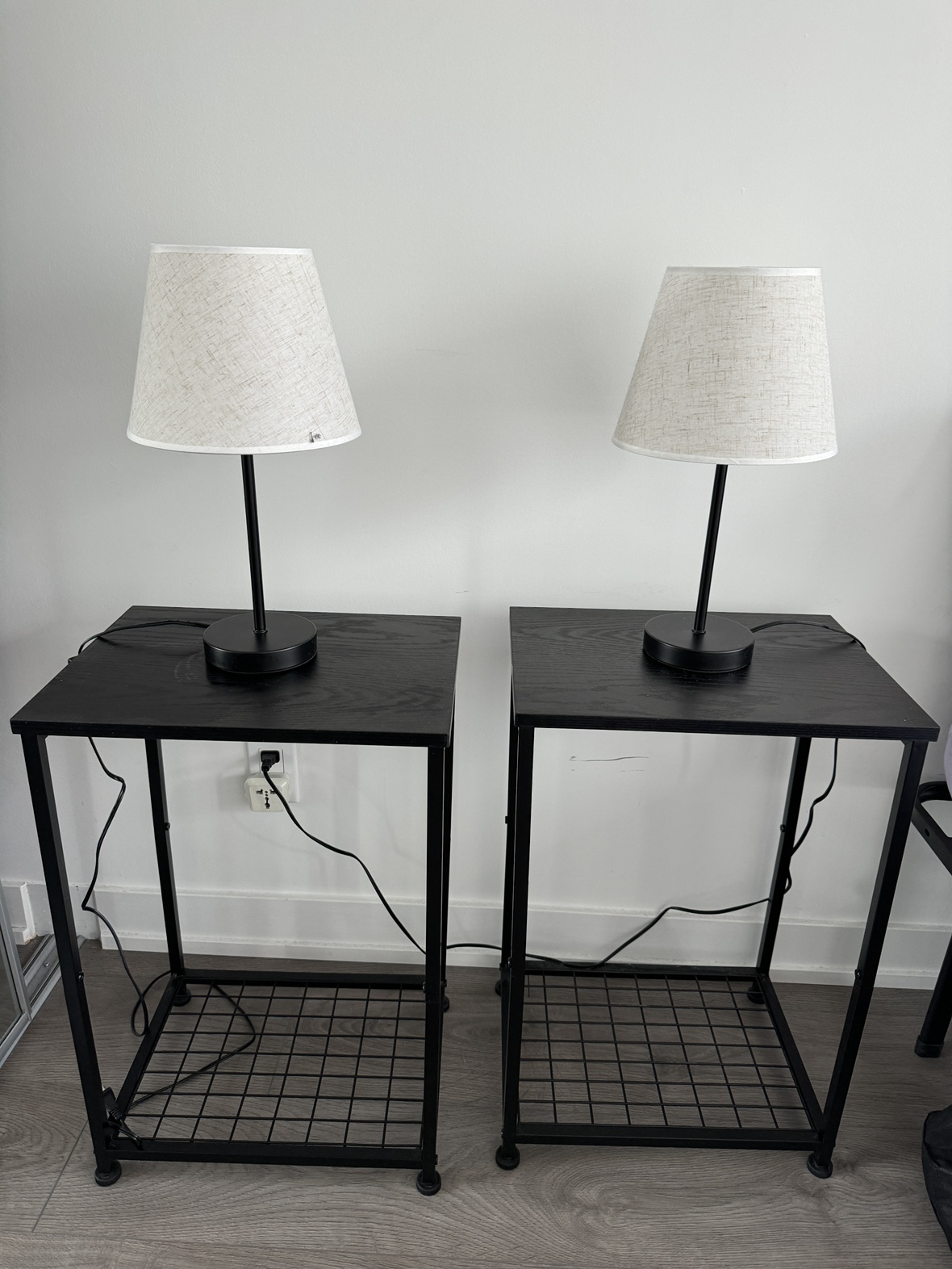 Two End Tables with Lamps