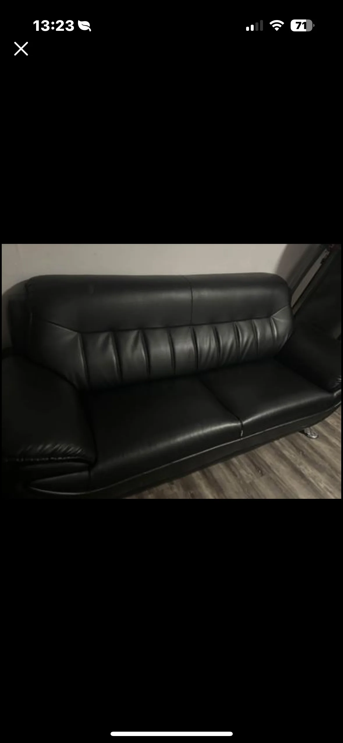 Black Leather Sofa and Loveseat