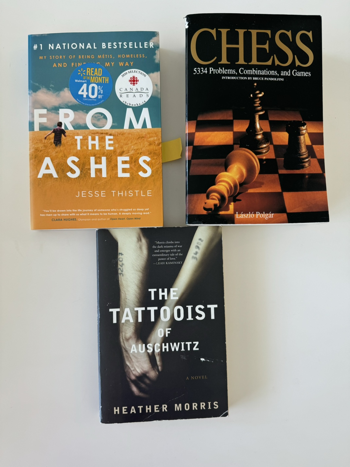 Three Books: From the Ashes, Chess, The Tattooist of Auschwitz