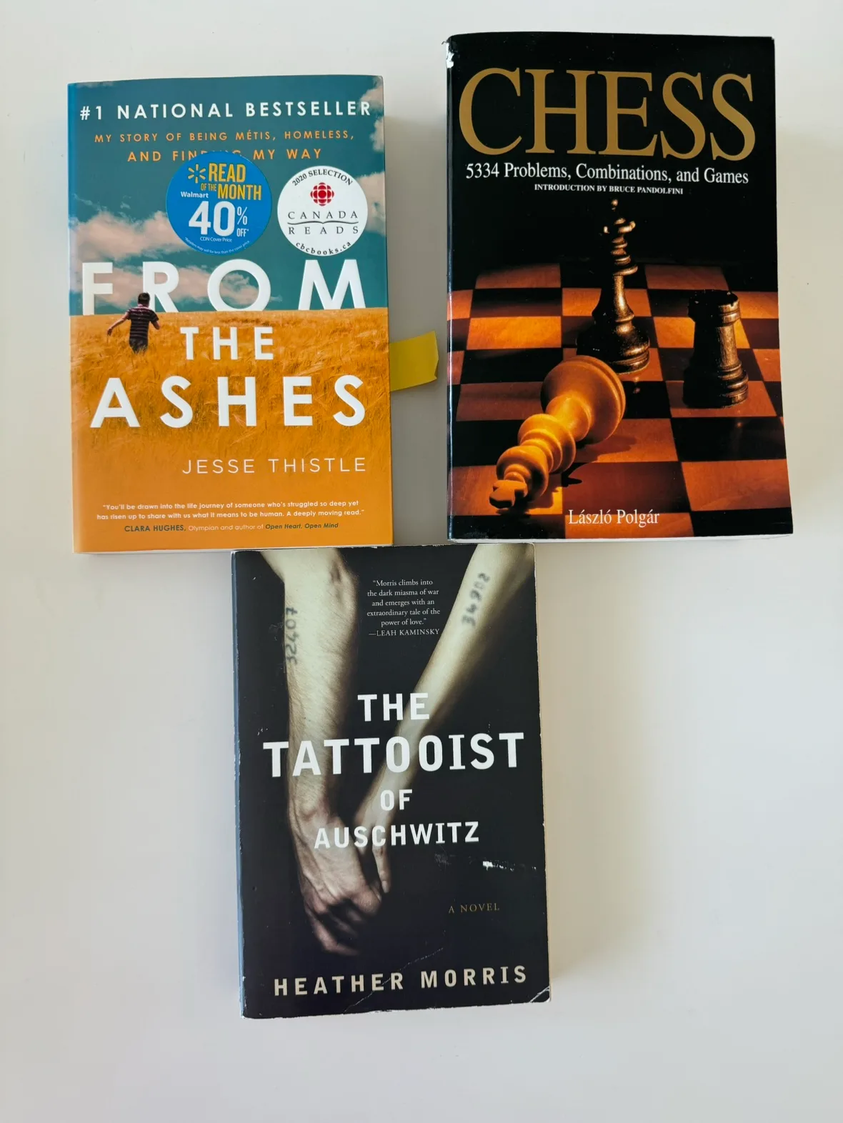 Three Books: From the Ashes, Chess, The Tattooist of Auschwitz thumbnail