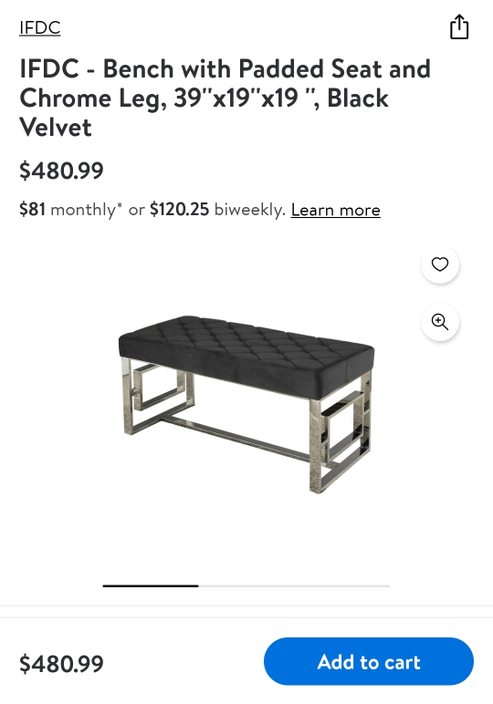 Black Velvet Bench