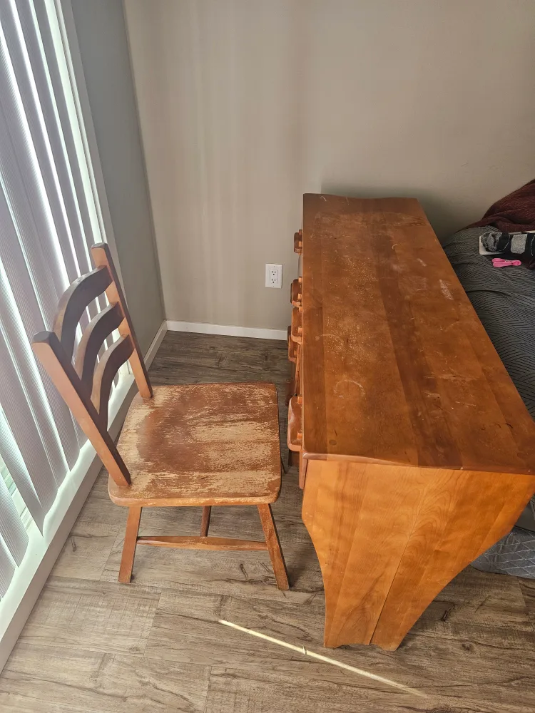 Wooden Desk and Chair