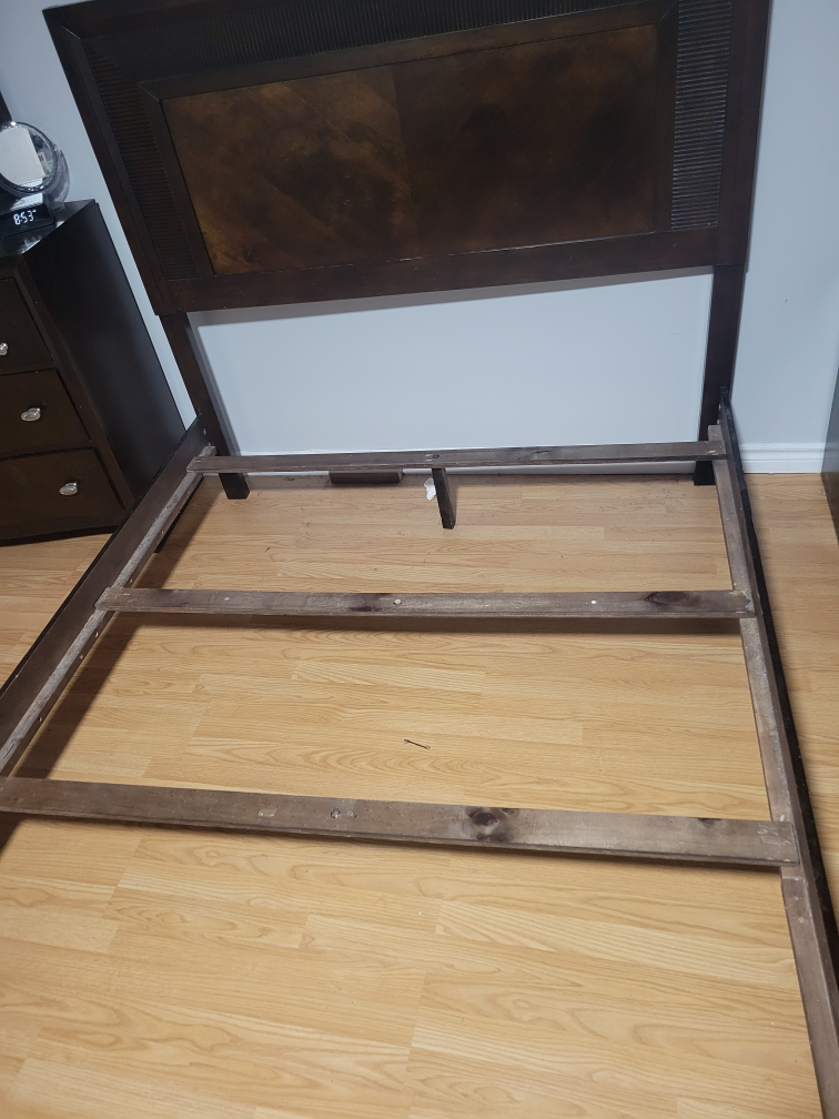 Queen Size Bed Frame dark brown - photo 2